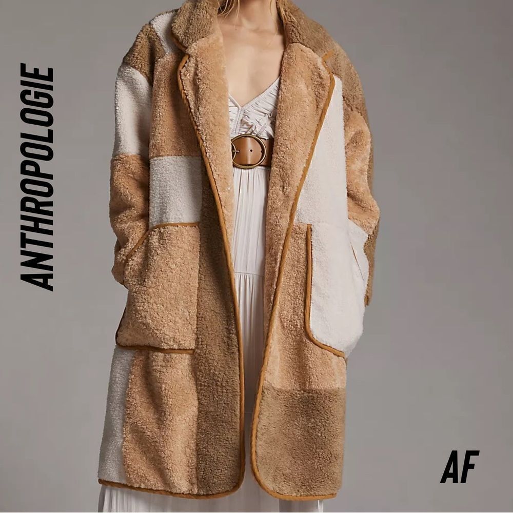 ANTHROPOLOGIE BY PILCRO COLOR BLOCK SHERPA COAT NEW NWT